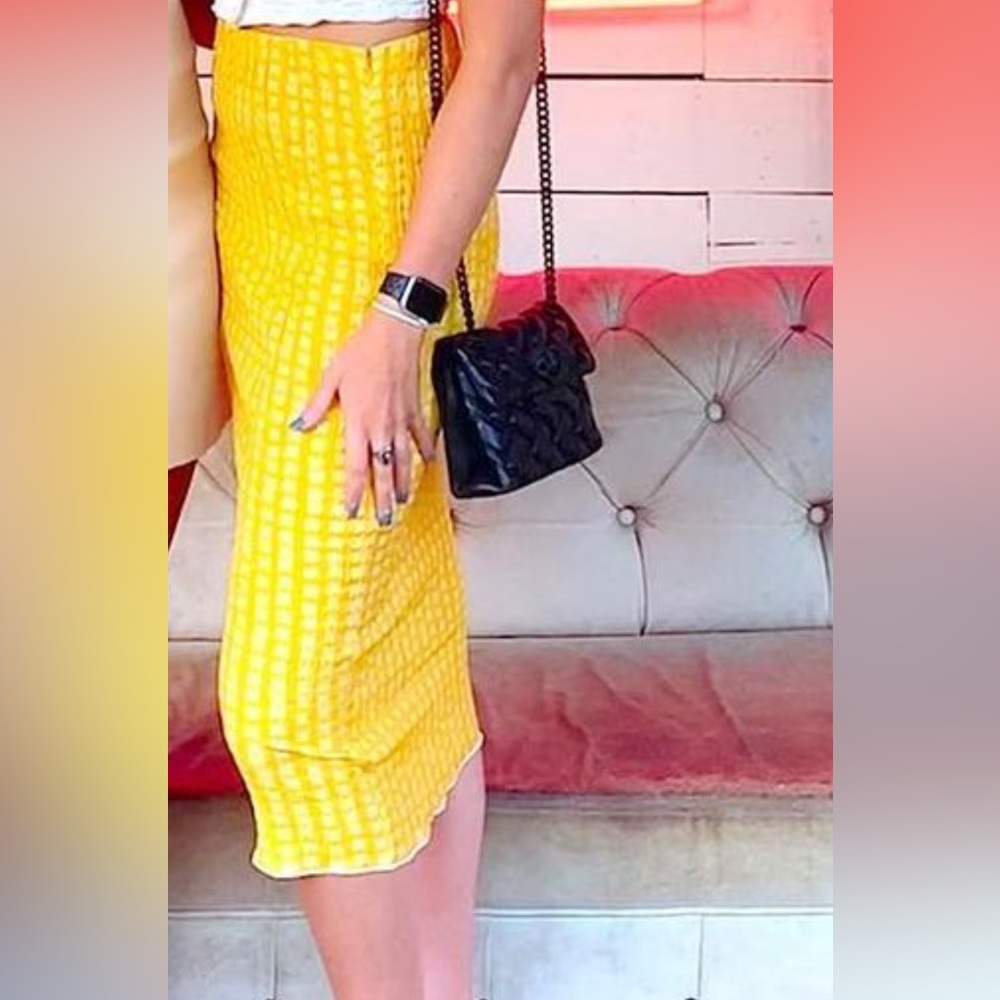 Yellow midi skirt from urban outfitters